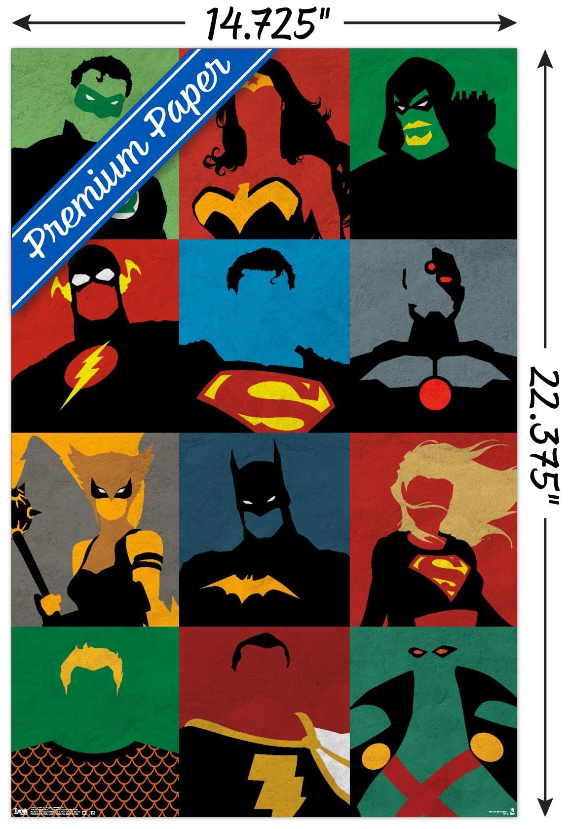 Trends International DC Comics - Justice League - Minimalist Wall Poster, 14.725" x 22.375", Premium Unframed Version