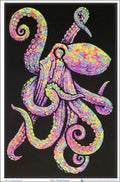 Painted Octopus - Flocked - Blacklight Poster - 23" x 35"