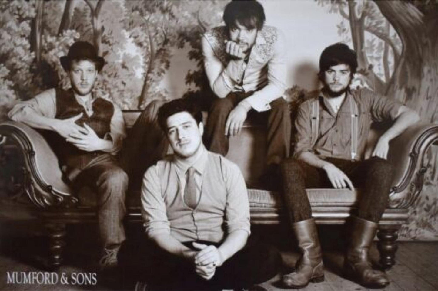 Mumford and Sons Paper black and white Poster inch Hot Rock & Roll Music Band Picture Bedroom 24x36 inches by Muay Thai Fan x92