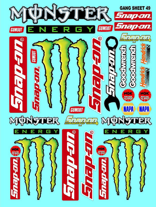 Racing Sponsor Lexan Body Car Racing - Sticker Gang Sheet 49 - White Vinyl 1/12 to 1/10 Scale White Vinyl R/C Model Decal Sticker Sheet Radio Control Lexan Body Decoration