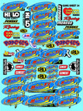 Racing Sponsor Lexan Body Car Racing - Sticker Gang Sheet 34 - White Vinyl 1/12 to 1/10 Scale White Vinyl R/C Model Decal Sticker Sheet Radio Control Lexan Body Wood Pine