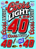 Generic White Vinyl R/C Racing Sponsor Sticker Gang Sheet 99-1/4-1/5 � 1/6th Scale Model Decal Sticker Sheet Radio Control Lexan Body � Die-Cut to Shape - Peel & Stick � Water Slide 80's