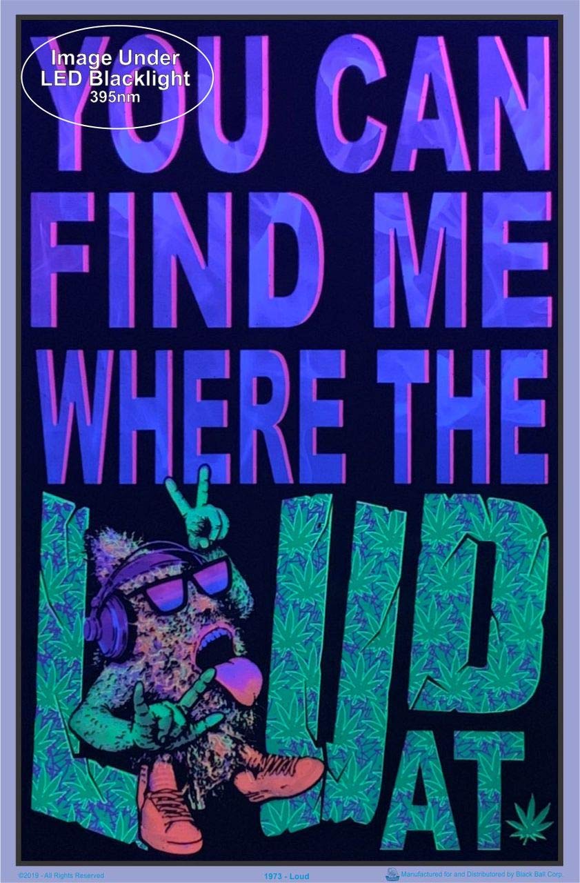 You Can Find Me Where the Loud At - Flocked - Blacklight Reactive Poster - 23" x 35"