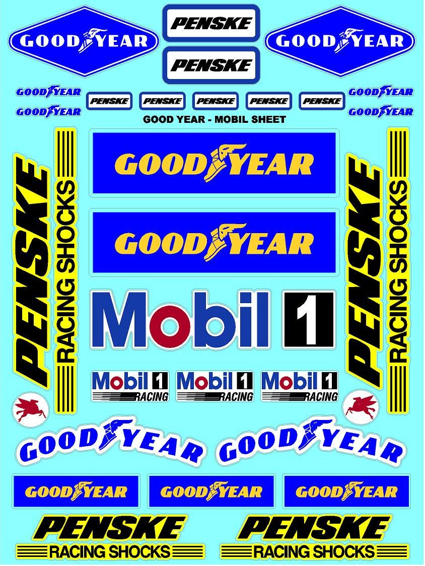 Clear Vinyl R/C Racing Sponsor Sticker Gang Sheet Pen Ske -1/4-1/5 � 1/6th Scale Model Decal Sticker Sheet Radio Control Lexan Body � Die-Cut to Shape - Peel & Stick � Water Slide - Antique-