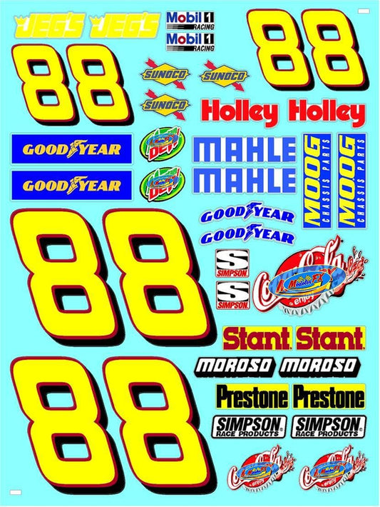 White Vinyl R/C Racing Sponsor Sticker Gang Sheet -1/4-1/5 � 1/6th Scale Model Decal Sticker Sheet 4, 88 Good Radio Control Lexan Body � Die-Cut to Shape - Peel & Stick � Water Slide Antique