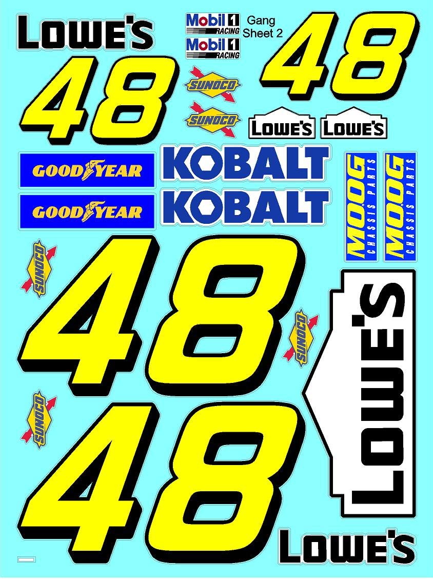 Number 48 Sticker Gang Sheet -Die-Cut to Shape 1/10 Scale White Vinyl R/C Model Decal Sticker Sheet Radio Control Lexan Body - Decorate Your R/c Cars, Boats, Trucks & Other Scale Model Kit.�