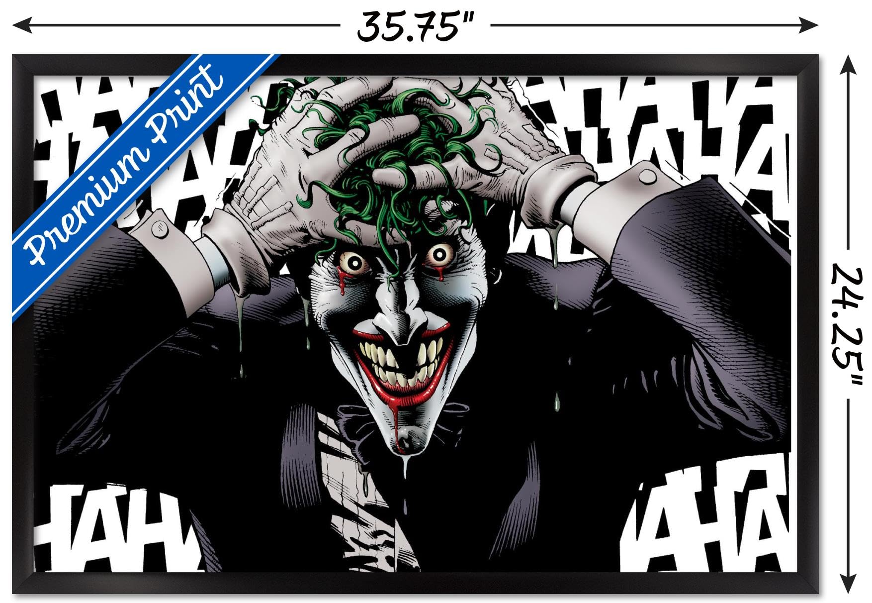 Trends International DC Comics - The Joker - Crazy Wall Poster, 22.375" x 34", Black Framed Version