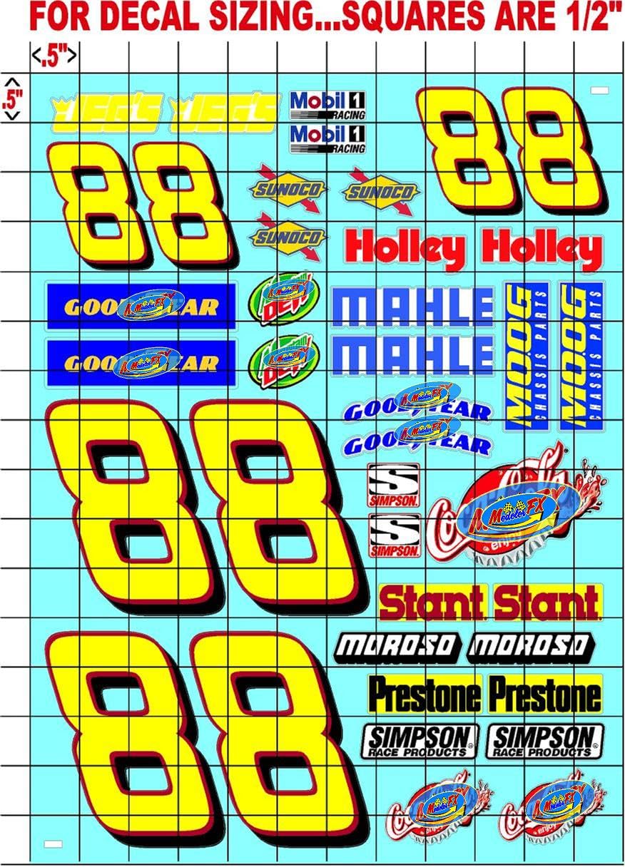 Clear Vinyl Sticker Variety Sheet Number 88's - 1/12 to 1/10th Scale R/C Model Decal Sticker Sheet Radio Control Lexan Body