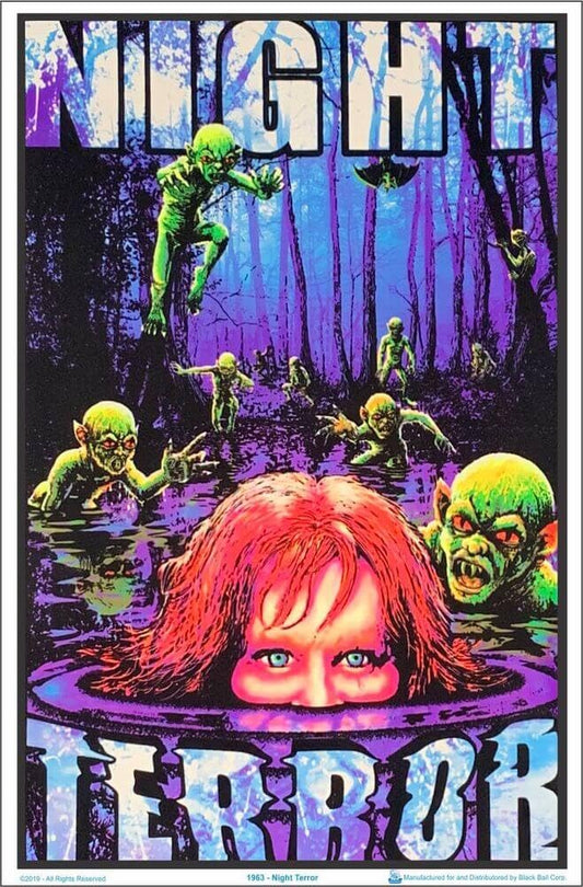 Night Terror - Flocked - Blacklight Poster - 23" x 35"