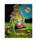 Froggy Blacklight Reactive Cloth Wall Hanging Fabric Poster Fabric Poster Print, 23 X 28