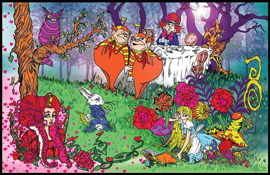 Buyartforless Alice Adventure in Wonderland by Brandon Mills 36x24 Fantasy Poster, Print, Decorative Accent, Wall Art, Multi-Color