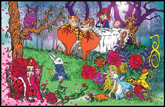 Buyartforless Alice Adventure in Wonderland by Brandon Mills 36x24 Fantasy Poster, Print, Decorative Accent, Wall Art, Multi-Color