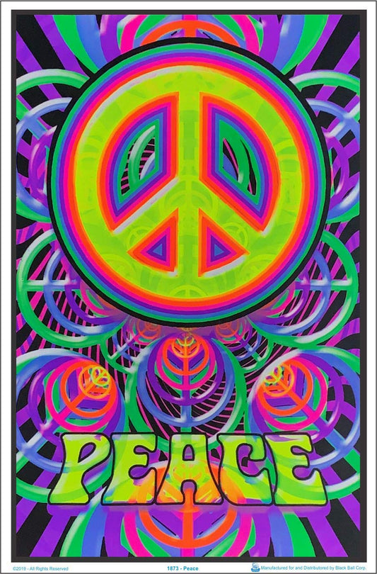 Peace Sign Blacklight Poster 23 x 35in