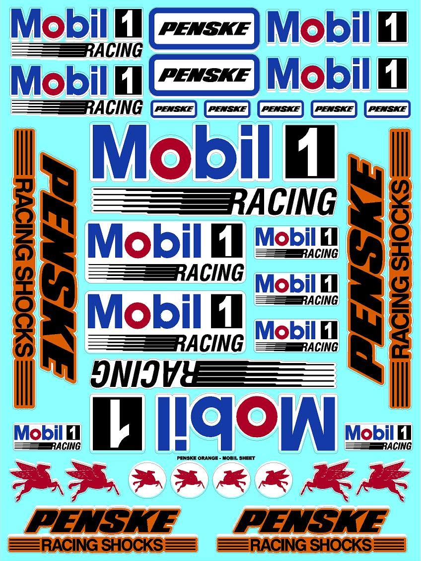 White Vinyl R/C Racing Sponsor Sticker Gang Sheet Orange Pen -1/4-1/5 � 1/6th Scale Model Decal Sticker Sheet Radio Control Lexan Body � Die-Cut to Shape - Peel & Stick � Water Slide - Cars