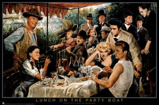 Lunch on The Party Boat by George Bungarda 24"x36" Art Print Poster