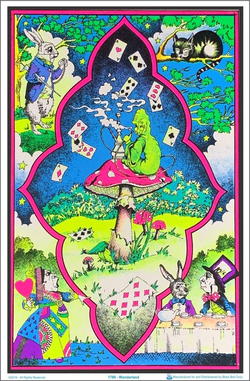 Wonderland - Flocked - Blacklight Poster - 23" x 35"