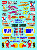 Clear Vinyl R/C Racing Sponsor Sticker Gang Sheet Wrench -1/4-1/5 � 1/6th Scale Model Decal Sticker Sheet Radio Control Lexan Body � Die-Cut to Shape - Peel & Stick � Water Slide - Car - Nostalgic