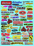 Clear Matte Vinyl Sticker Sheet 113-1/10th - 1/8th Scale Large 6.8" x 9.2"h for Cars, Trucks, Boats Anywhere You can Imagine - Easy to Apply - R/C Model Decal Radio Control Lexan Body
