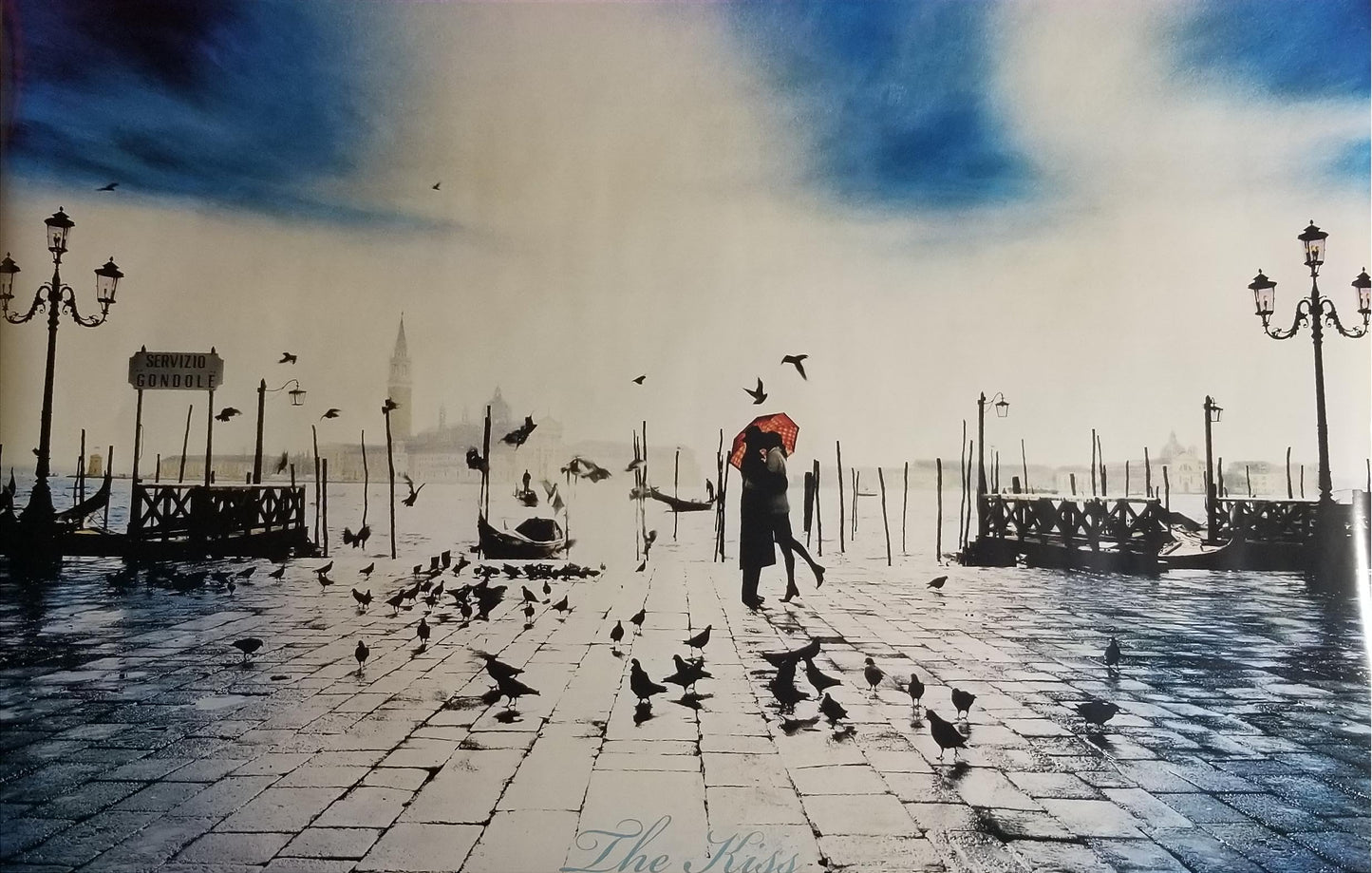 Venice Kiss Poster 24X36"h Wall art - Paper Print