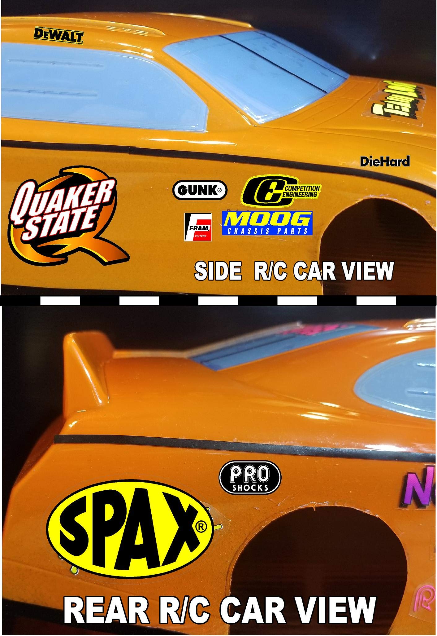 Generic AMP - FRAM Sticker Gang Sheet 28-1/10 Scale White Vinyl R/C Model Decal Sticker Sheet Radio Control Lexan Body - Decorate Your R/c Cars, Boats, Trucks Along with Any Other Scale Model Kit.