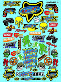 White Vinyl Sheet 53 R/C Racing Sponsor Sticker Gang Sheet Wrench-1/4-1/5�1/6th Scale Model Decal Sticker Sheet Radio Control Lexan Body-Die-Cut to Shape-Peel & Stick�Water Slide-Car