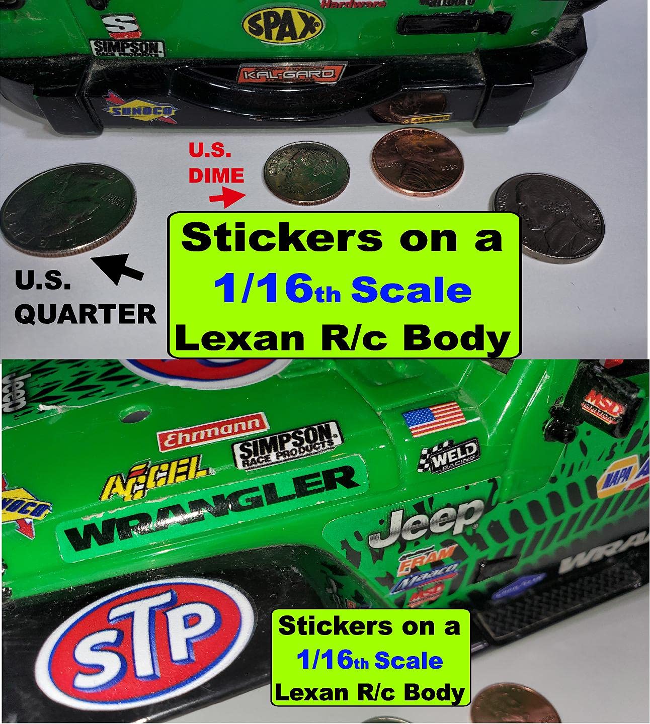 Clear Vinyl Sticker Gang Sheet 5 Racing Sponsor Lexan Body Car Fits 1/24-1/16 Scale DIE Cut- R/C Model Decal Stickers | Radio Control | Slot Cars | U/V Printed