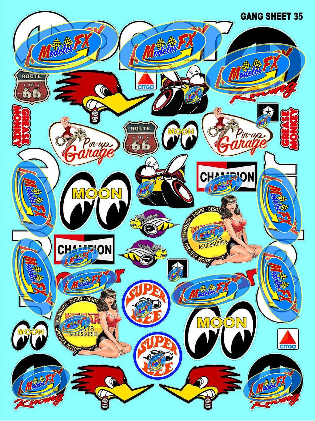Clear Matte Vinyl Sticker Variety Sheet 35 Variety - 1/12 to 1/10th Scale R/C Model Decal Sticker Sheet Radio Control Lexan Body