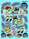 White Vinyl R/C Racing Sponsor Sticker Gang Sheet 35-1/4-1/5 � 1/6th Scale Model Decal Sticker Sheet Radio Control Lexan Body � Die-Cut to Shape - Peel & Stick � Water Slide - Gift