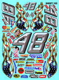 Generic Clear Vinyl R/C Sheet 102 Racing Sponsor Sticker Gang Sheet -1/4-1/5 � 1/6th Scale Model Decal Sticker Sheet Radio Control Lexan Body �Die-Cut to Shape - Peel & Stick -Cars
