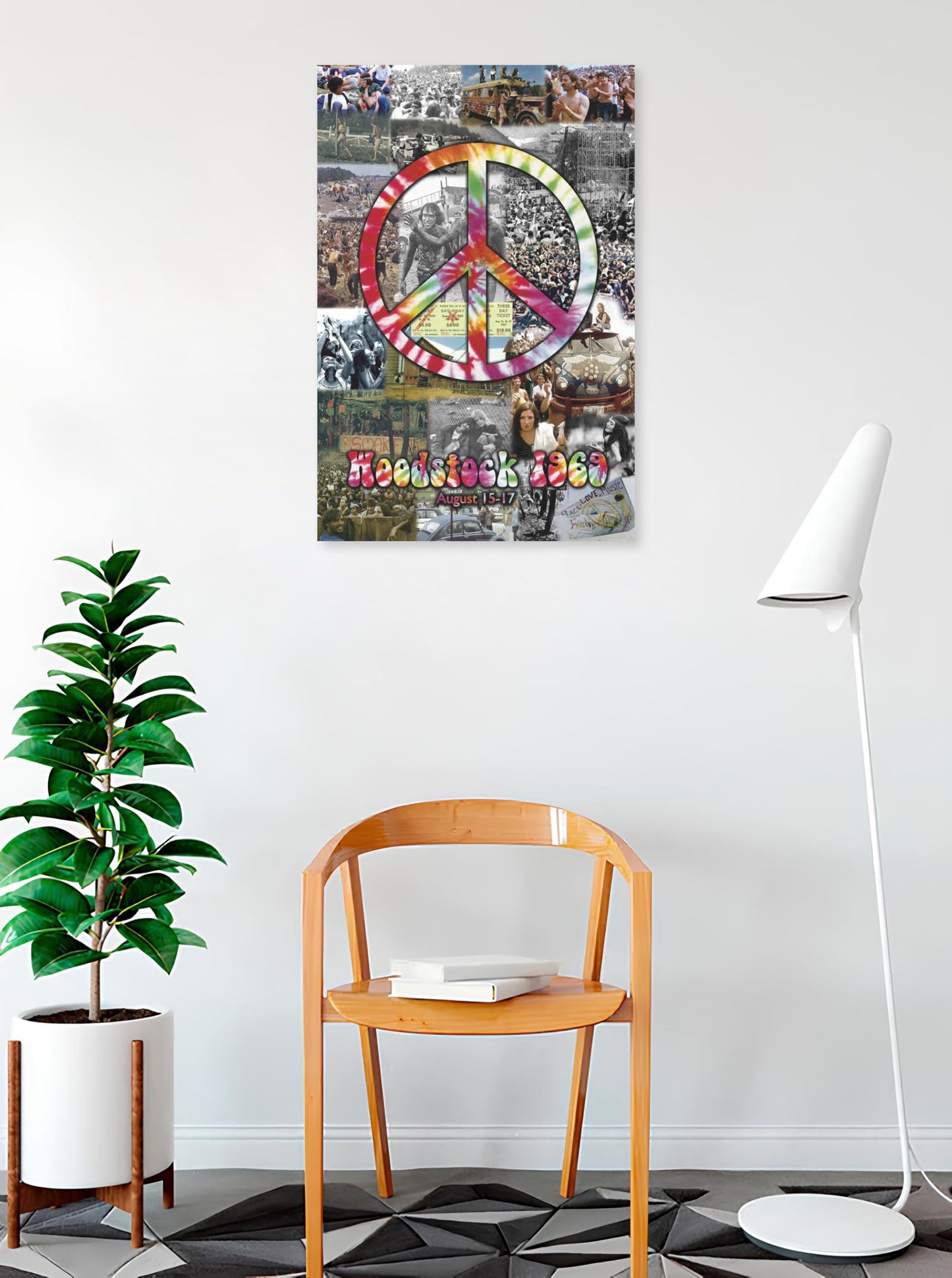 Woodstock Peace Collage Music Poster Print - 24x36 College Poster Print, 24x36