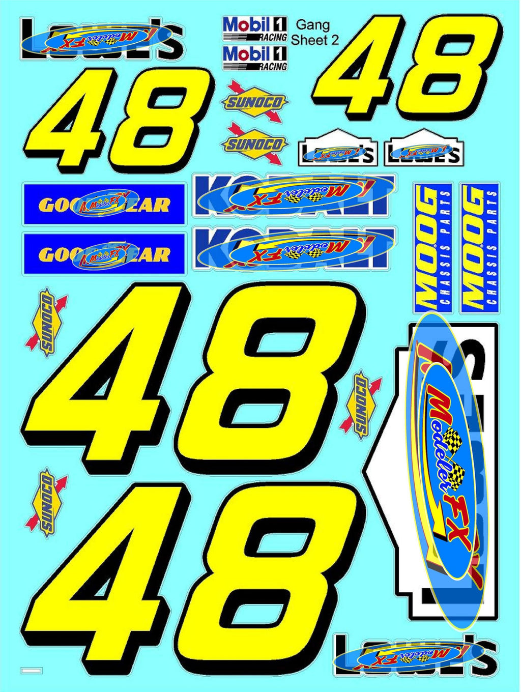 Clear Matte Vinyl Sheet #48 Vinyl R/C Racing Sponsor Sticker Gang Sheet-1/4-1/5-1/6th Scale Decal Sticker Radio Control Lexan Body�Die-Cut to Shape-Peel & Stick�Water Slide