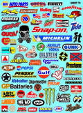 Clear Vinyl Sticker Variety Sheet 70-1/24th Scale White Vinyl R/C Model Decal Sticker Sheet Radio Control Lexan Body