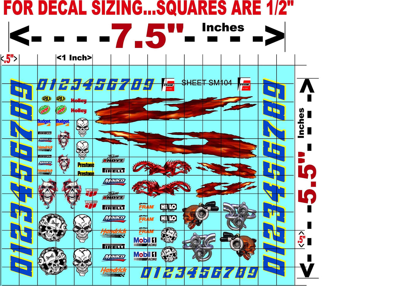 Clear Vinyl Sticker Sheet SM104-R/C Model Decal-1/18th - 1/12th-1/10th Scale DIE-Cut-Peel Radio Control | Slot Cars l Lexan
