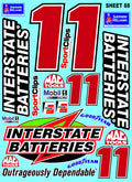 White Vinyl Sheet 88 R/C Racing Sponsor Sticker Gang Sheet Wrench -1/4-1/5 � 1/6th Scale Model Decal Sticker Sheet Radio Control Lexan Body � Die-Cut to Shape - Peel & Stick � Water Slide - Car