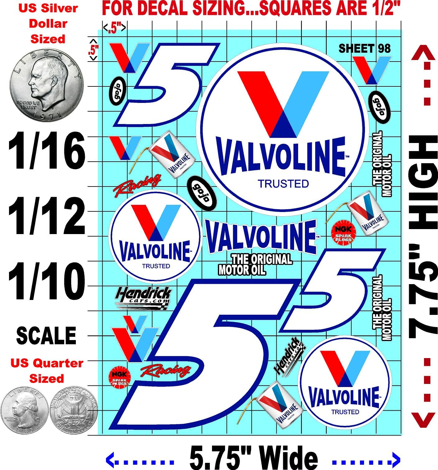Generic Clear Vinyl Sticker Variety Sheet 98-1/12 to 1/10th Scale R/C Model Decal Sticker Sheet Radio Control Lexan Body