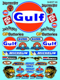 White Vinyl R/C Racing Sponsor Sticker Gang Sheet 65-1/8th � 1/10th Scale Model Decal Sticker Sheet R/C Lexan Body - Decorate Your R/c Cars, Boats, Truck Model � Die-Cut to Shape - Peel & Stick