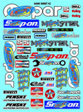 Clear Matte Vinyl R/C Racing Sponsor Sticker Gang Sheet 42-1/8th � 1/10th Scale Model Decal Sticker Sheet R/C Lexan Body - Decorate Your R/c Cars, Boats, Truck Model � Die-Cut to Shape - Peel & Stick