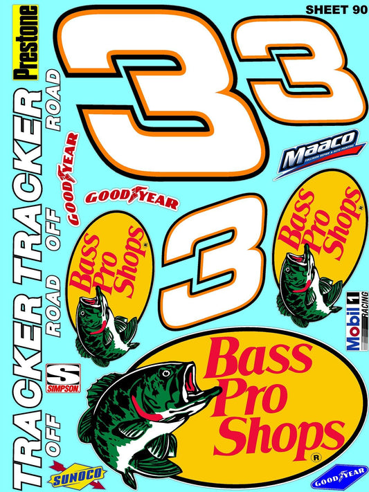 White Vinyl Sticker Variety Sheet 90-1/12 to 1/10th Scale R/C Model Decal Sticker Sheet Radio Control Lexan Body