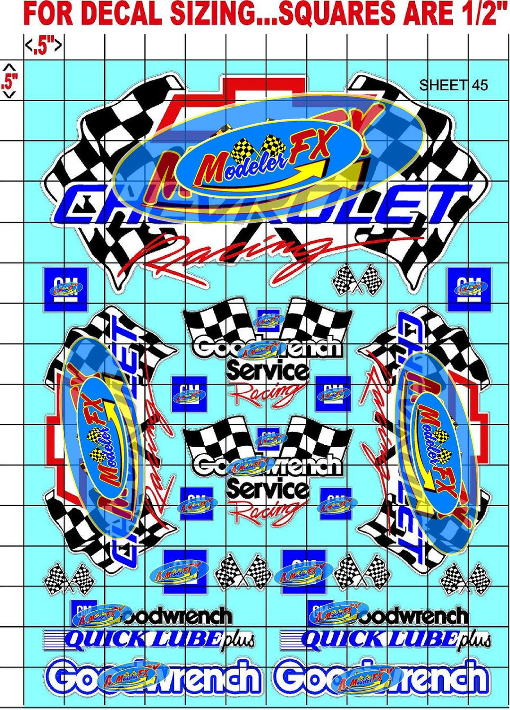 Racing Sponsor Lexan Body Car Racing - Sticker Gang Sheet 45 - White Vinyl 1/12 to 1/10 Scale White Vinyl R/C Model Decal Sticker Sheet Radio Control Lexan Body Decoration