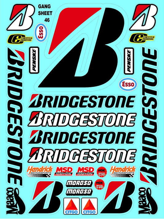 White Vinyl R/C Racing Sponsor Sticker Gang Sheet 46-1/24-1/16th Scale Model Decal Sticker Sheet Radio Control Lexan Body - Decorate Your R/c Cars, Boats, Trucks Scale Model � Die-Cut to Shape