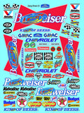 White Vinyl Sticker Gang Sheet 23 Beer Racing Sponsor Lexan Body Car Fits 1/10-1/12 Scale DIE Cut- R/C Model Decal Stickers | Radio Control | Slot Cars |