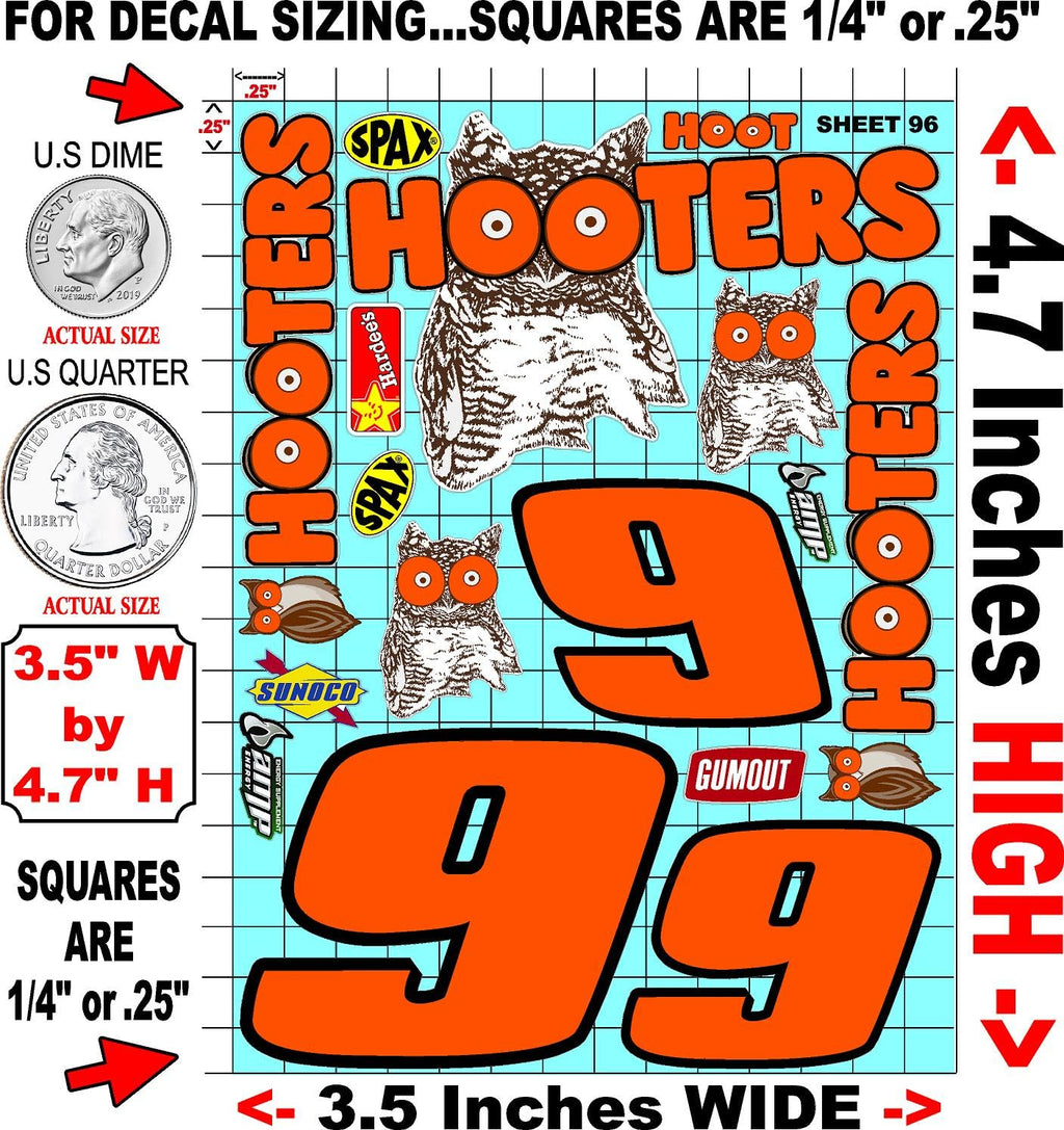Clear Vinyl Sticker Gang Sheet 96 - Racing Sponsor Lexan Body Car Fits 1/24-1/16 Scale DIE Cut- R/C Model Decal Stickers | Radio Control | Slot Cars | U/V Printed
