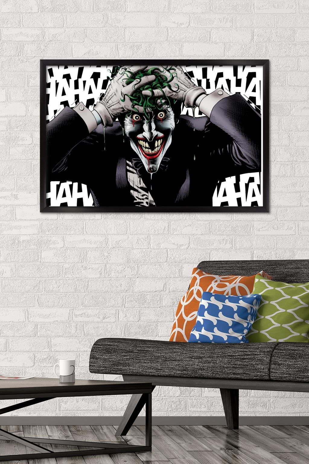 Trends International DC Comics - The Joker - Crazy Wall Poster, 22.375" x 34", Black Framed Version