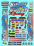 White Vinyl R/C Racing Sponsor Sticker Gang Sheet 12-1/4-1/5 � 1/6th Scale Model Decal Sticker Sheet Radio Control Lexan Body � Die-Cut to Shape - Peel & Stick � Water Slide - Beer - Gift