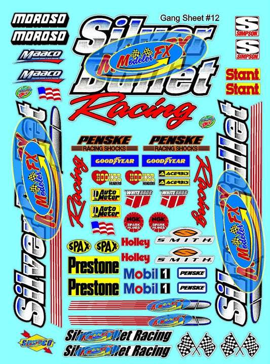 Clear Vinyl R/C Racing Sponsor Sticker Gang Sheet 12-1/4-1/5 � 1/6th Scale Model Decal Sticker Sheet Radio Control Lexan Body � Die-Cut to Shape - Peel & Stick � Water Slide - Beer - Gift