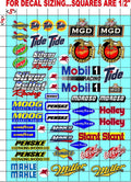 Generic Clear Gang Sheet 3-MGD -1/10-1/16TH Scale Vinyl R/C Model Decal Die-Cut Peel & Stick Decal StickersRadio Control Lexan Body Your R/c Cars, Boats, Trucks, Models