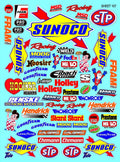 Generic White Vinyl Sheet 107 Variety R/C Racing Sponsor Sticker Gang Sheet Wrench-1/4-1/5�1/6th Scale Model Decal Sticker Sheet Radio Control Lexan Body-Die-Cut to Shape-Peel & Stick�Water Slide-Car