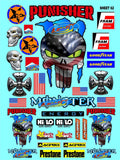 Clear Vinyl R/C Racing Sponsor Sticker Gang Sheet 62-1/8th � 1/10th Scale Model Decal Sticker Sheet R/C Lexan Body - Decorate Your R/c Cars, Boats, Truck Model � Die-Cut to Shape - Peel & Stick