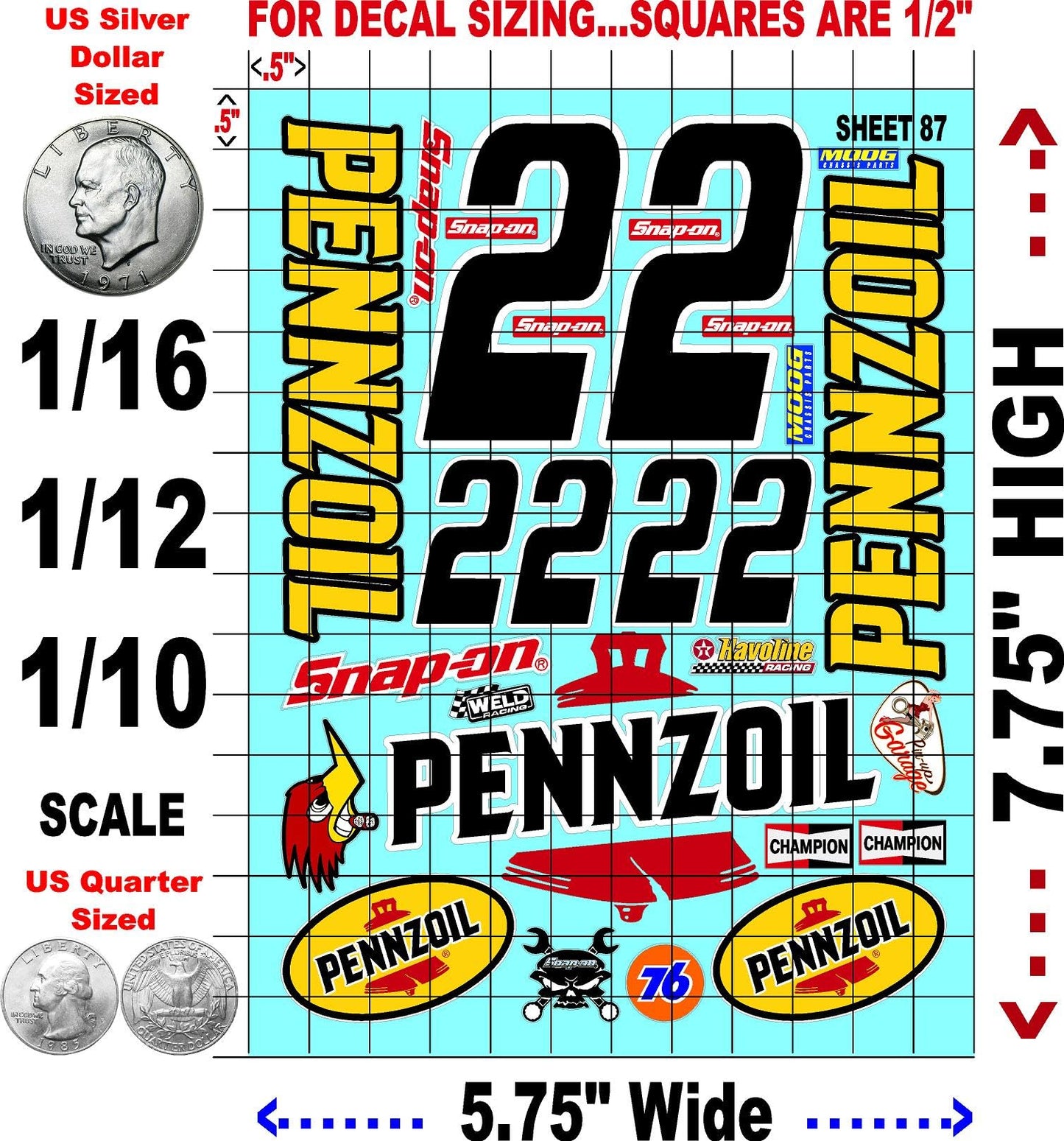 Racing Sponsor Lexan Body Car Racing - Sticker Gang Sheet 87 - White Vinyl 1/12 to 1/10 Scale White Vinyl R/C Model Decal Sticker Sheet Radio Control Lexan Body Decoration