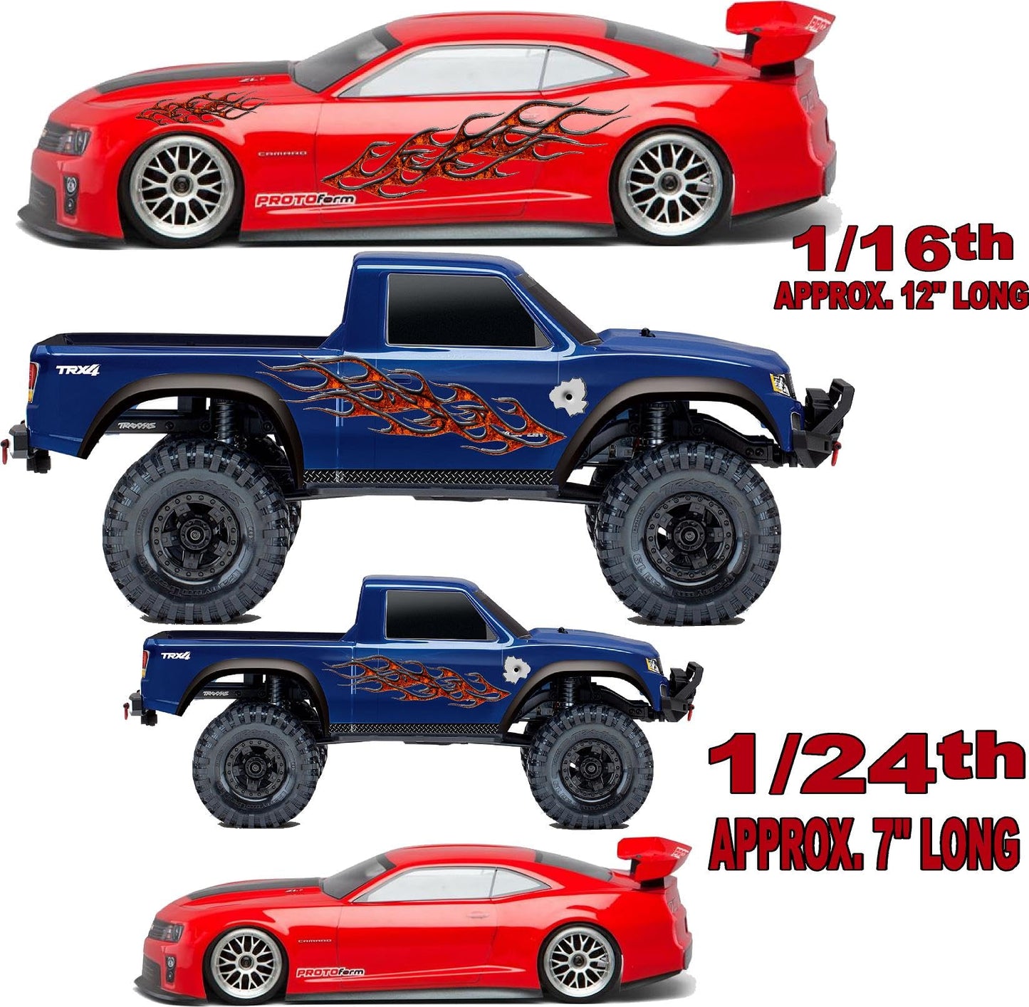 Clear Vinyl Sheet Twisted Flames A1 R/C Racing Sponsor Sticker Gang Sheet -1/24 � 1/16th Scale Model Decal Sticker Sheet Radio Control Lexan Body � Die-Cut to Shape - Peel & Stick � Water Slide